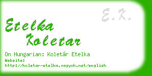 etelka koletar business card